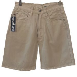 90’s Dead Stock Pepe Jeans London Beige Wembley Relaxed Fit Denim Shorts Size 25